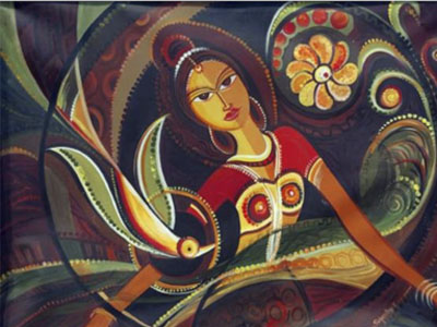 Adolescence, Acrylic on canvas, 150x120cm, 1999 by Dr Sukanthy Egharevba