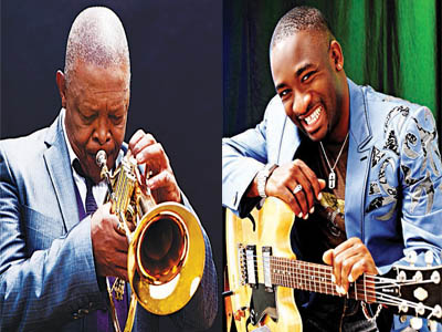 Hugh Masekela (left) and Kunle Ayo (Right)