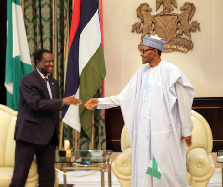 PRESIDENT BUHARI RECEIVES ECOWAS PRESIDENT 0A