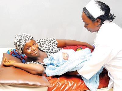 Mother and child after delivery