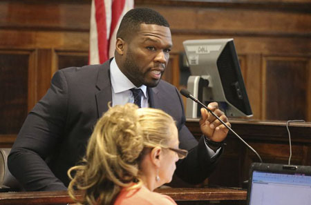 Rapper 50 Cent appears in New York State Supreme Court in Manhattan