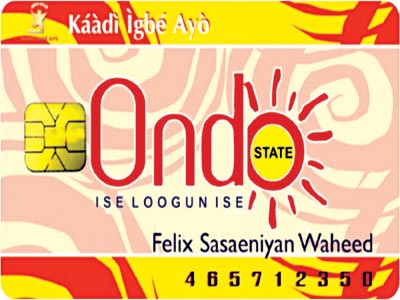 A specimen of the card
