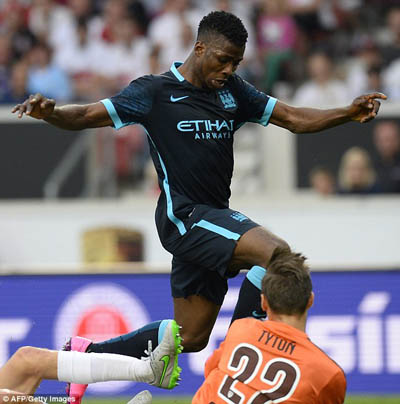 Kelechi Iheanacho went on to score a late consolation despite initially being denied by Przemyslaw Tyton