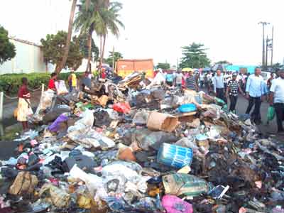 Heap of refuse at Ladipo Int’l Spare Parts Market, Mushin...last week PHOTO: PAUL ADUNWOKE