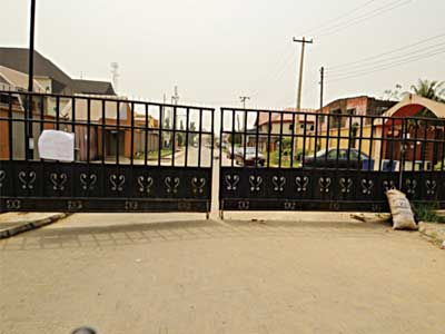 The entrance into the estate...yesterday