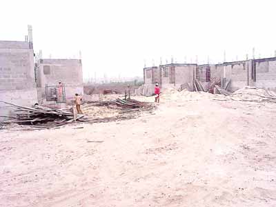 A section of the permanent site undergoing construction