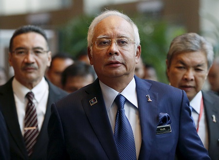 Malaysia’s Prime Minister Najib Razak arrives at the opening of the International Conference on Deradicalisation and Countering Violent Extremism in Kuala Lumpur, Malaysia