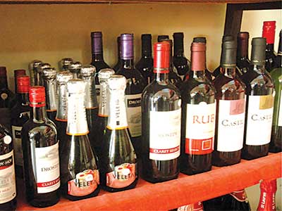 Toast to love...Bottles of wine on display PHOTOS: CHARLES OKOLO