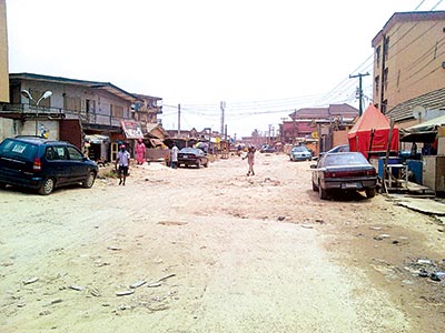 A section of Adeshina Street             PHOTO: CHUKS NWANNE