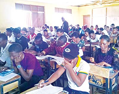 Private candidates writing the 2015 West African Senior School Certificate Examination