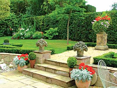 Modern garden design in formal style