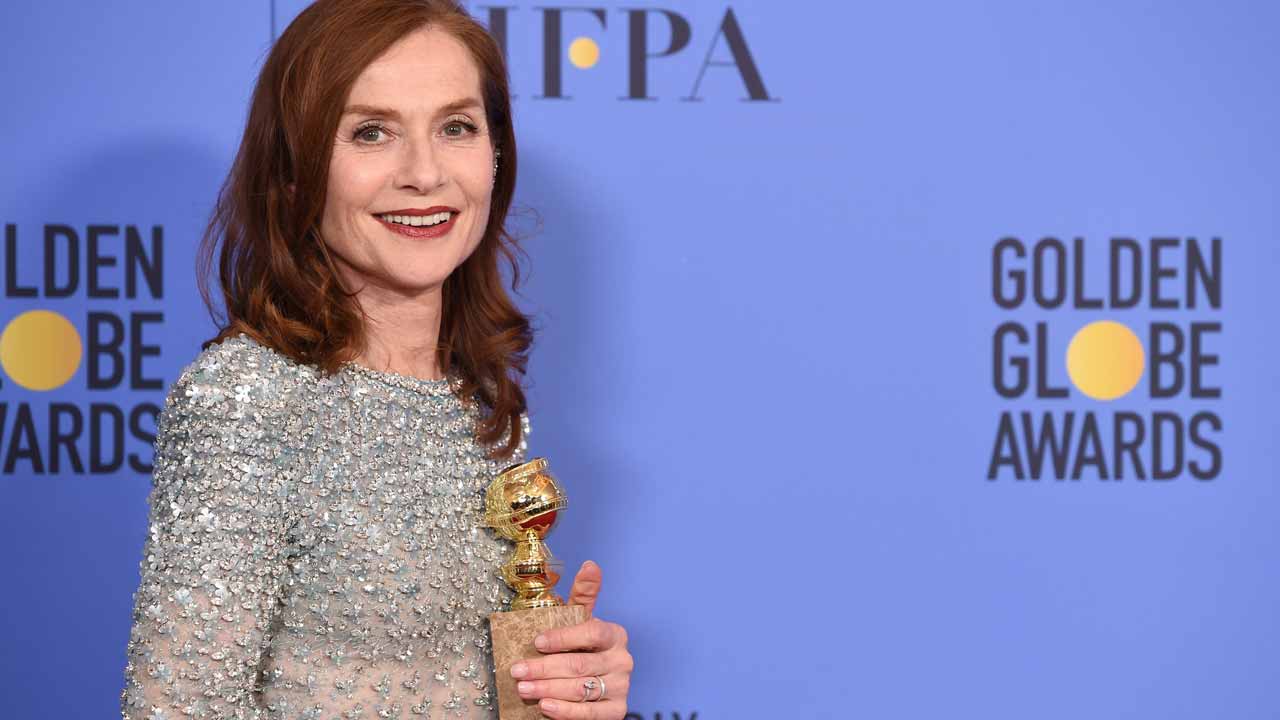 Actress Isabelle Huppert, winner of Best Actress in a Motion Picture - Drama for 'Elle,' poses in the press room during the 74th Annual Golden Globe Awards at The Beverly Hilton Hotel on January 8, 2017 in Beverly Hills, California.  ROBYN BECK / AFP