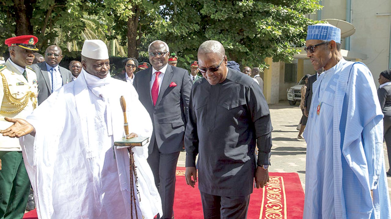 President Jammeh welcomes the presidents of Sierra Leone, Nigeria and Ghana for crisis talks in December. PHOTO: EPA
