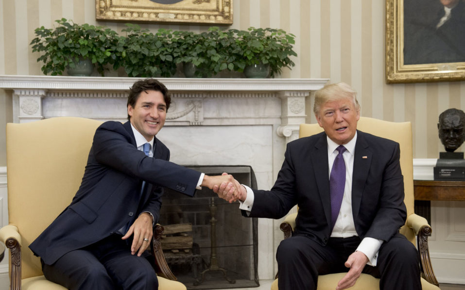 Pres.Donald Trump Hosts Canadian PM Justin Trudeau at the White House