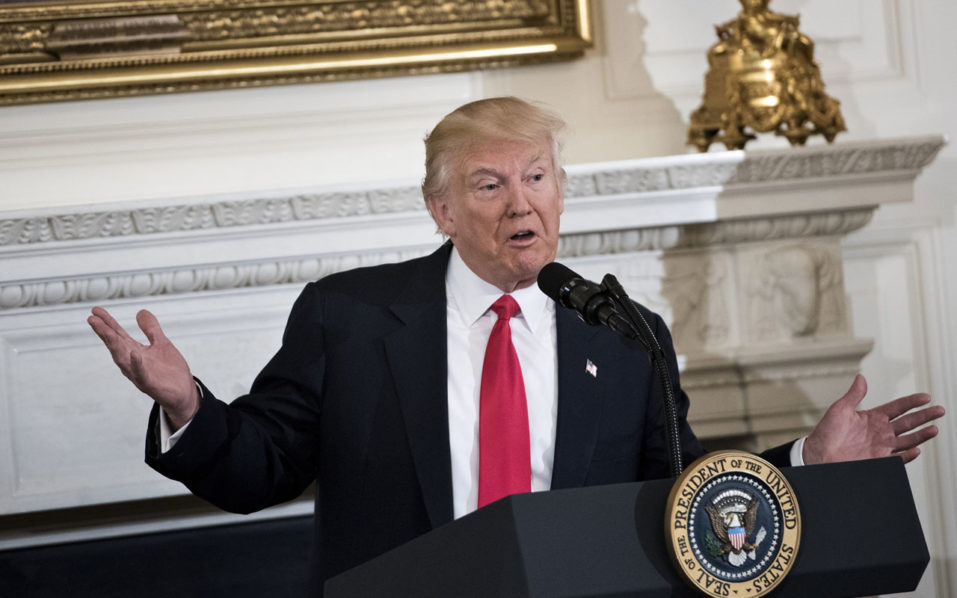 Pres. Donald Trump stops by the National Governors Association meeting