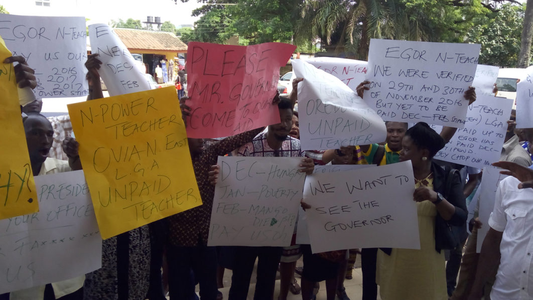 N-Power protest in Edo
