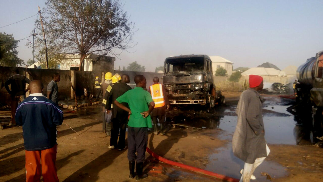 PIC.1. SUICIDE BOMB ON DAMBOA ROAD IN MAIDUGURI