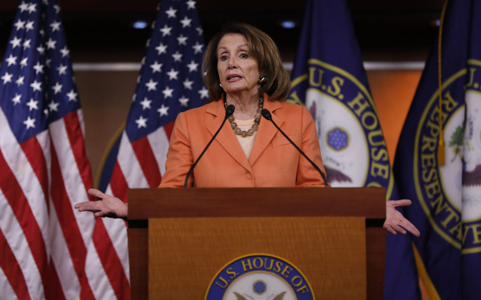 House Minority Leader Nancy Pelosi Holds Weekly News Conference On Capitol Hill