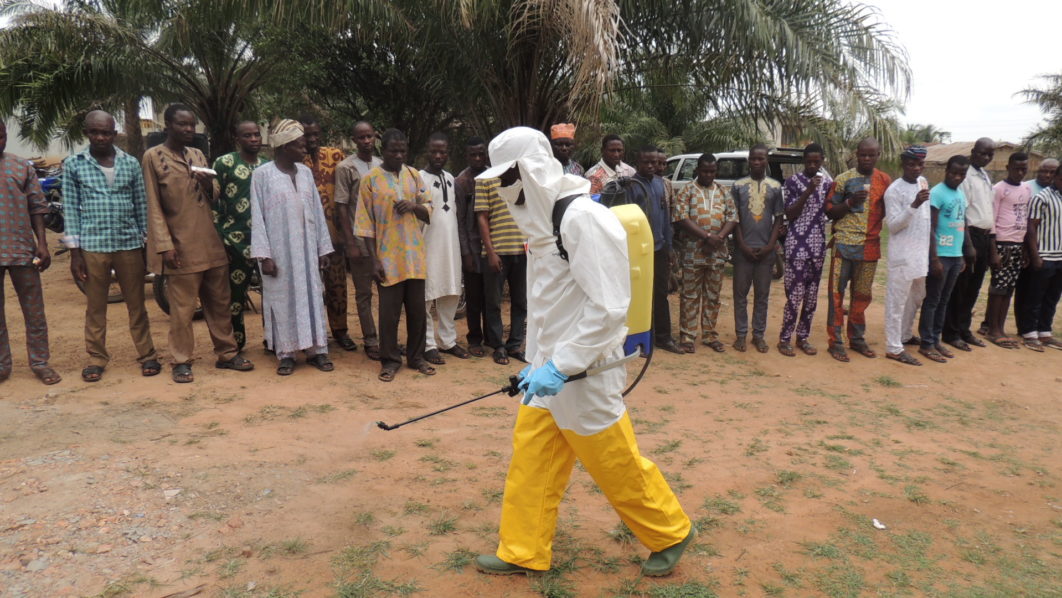 IITA Cassava Weed Management Project empasising use of personal protective equipment