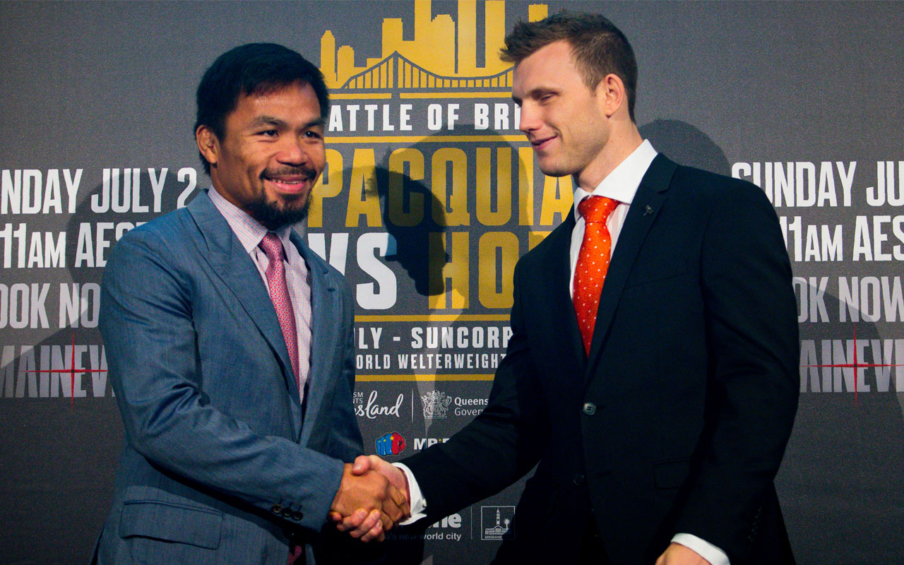 BOXING-AUS-PHI-PACQUIAO-HORN