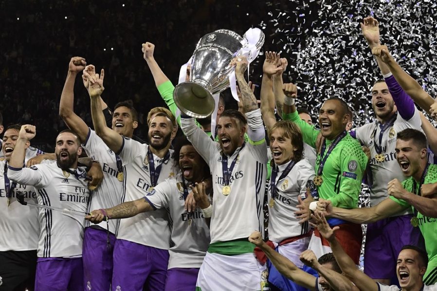 FBL-EUR-C1-JUVENTUS-REAL MADRID-TROPHY