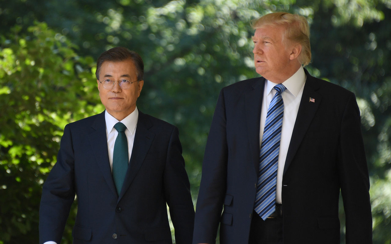 President Trump And South Korean President Moon hold joint press conference in the Rose garden at the White House