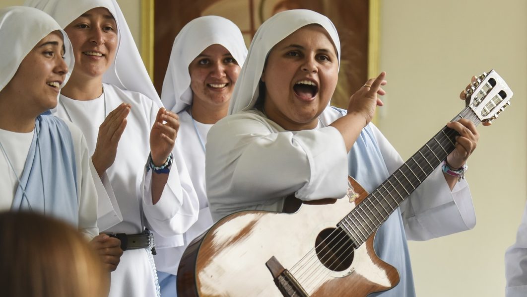 COLOMBIA-POPE-VISIT-MUSIC-NUN