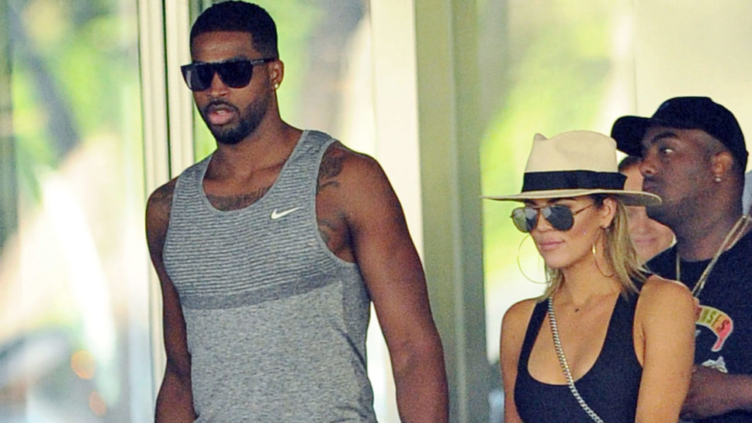 Tristan Thompson holds hands with Khloe Kardashian after shopping at Bal Harbor Shops in Bal Harbor
