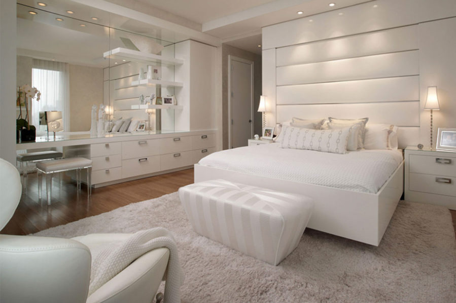 interior-bedroom-decoration-ideas-excellent-white-nuance-bedroom-decoration-ideas-using-white-comforter-in-platform-bed-and-white-leather-tufted-bed-stool-and-white-shade-table-lamp-along-with-white