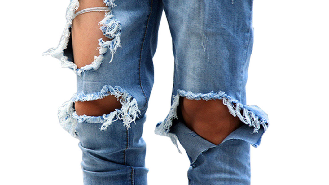 Blue-Zipper-font-b-Knee-b-font-Ripped-font-b-Jean-b-font-font-b-Men