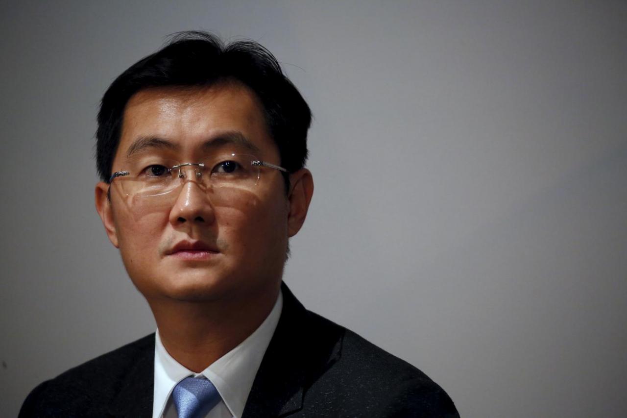 Tencent Chairman and Chief Executive Officer Pony Ma Huateng attends a news conference announcing the company’s results in Hong Kong, China