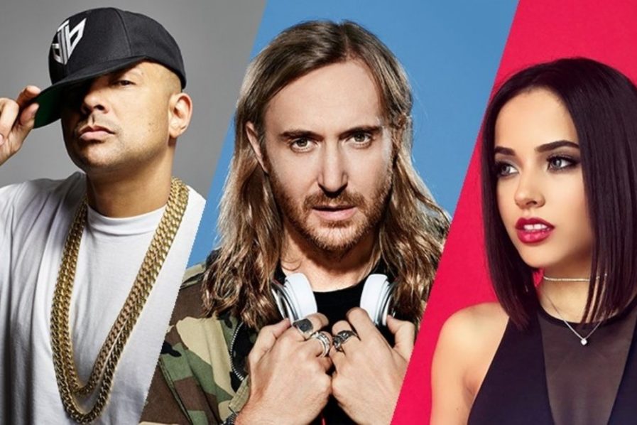 Sean Paul, David Guetta, Becky-G. Photo credit Festival Sherpa