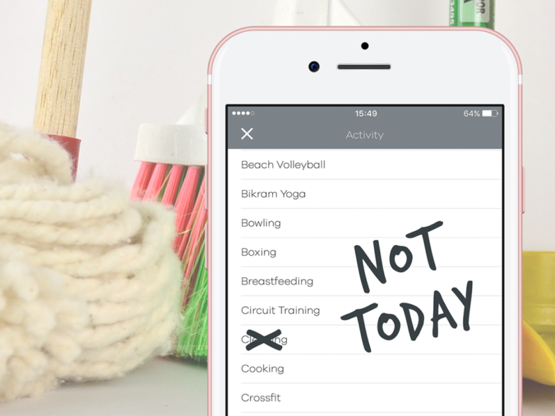 No housework. Photo credit Bellabeat