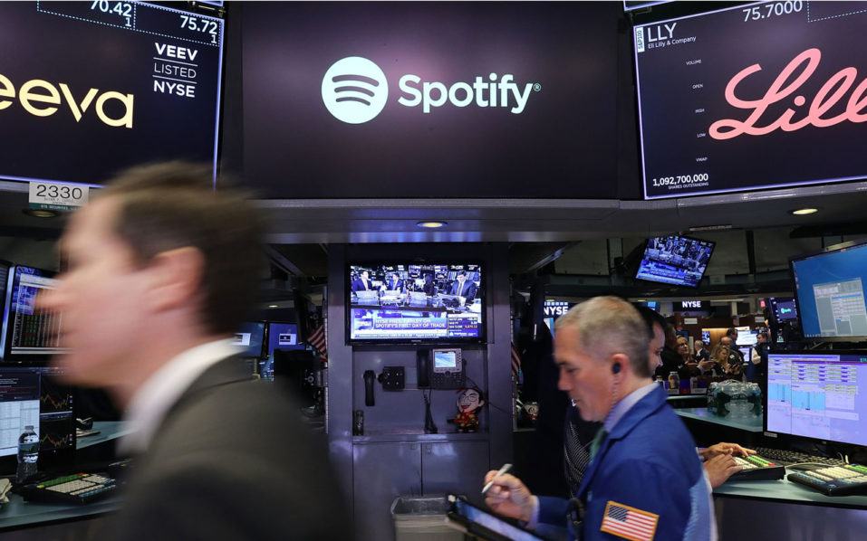 Music Streaming Service Spotify Goes Public On The New York Stock Exchange