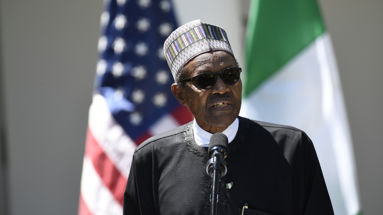 US President Donald Trump and Nigerian President Muhammadu Buhari hold a joint press conference