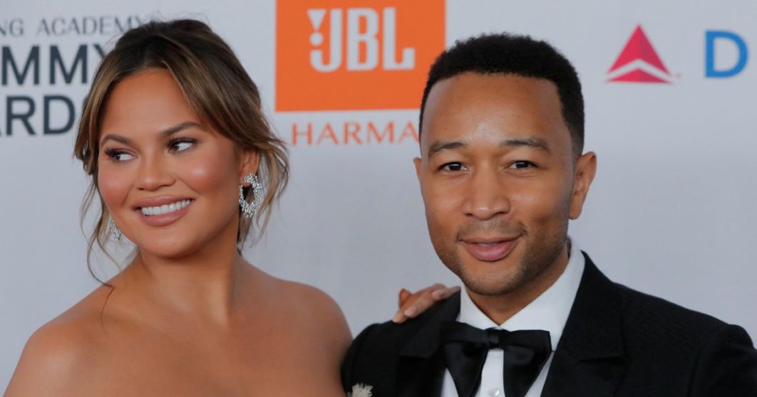 Musician-John-Legend-and-Chrissy-Teigen-attends-the-2018-Pre-GRAMMY-Gala-GRAMMY-Salute-to-Industry