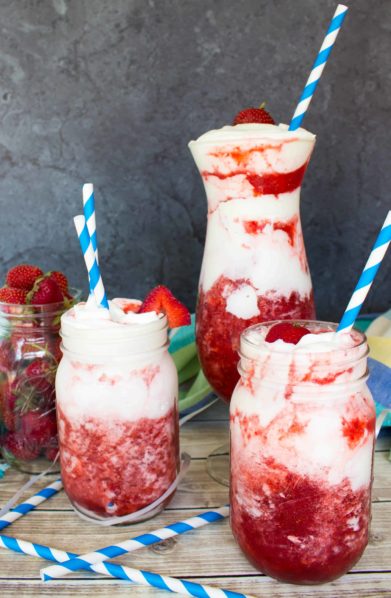 Strawberry and cream daquiris. Photo Sugar Spun Run