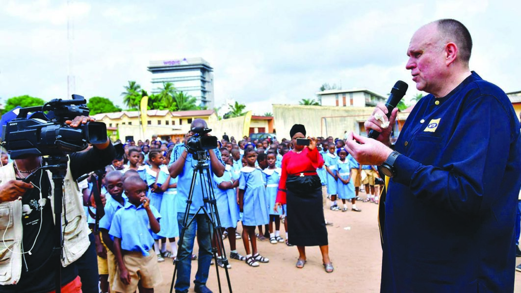 CEO MTN Nigeria, Ferdi Moolman speaking to the students