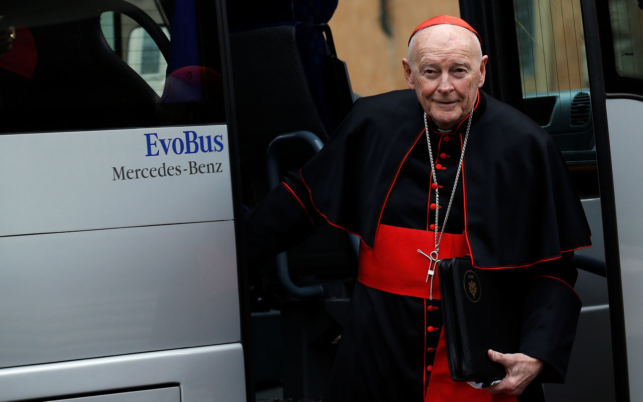 FILE PHOTO: Cardinal McCarrick from U.S. arrives for a meeting at the Synod Hall in the Vatican