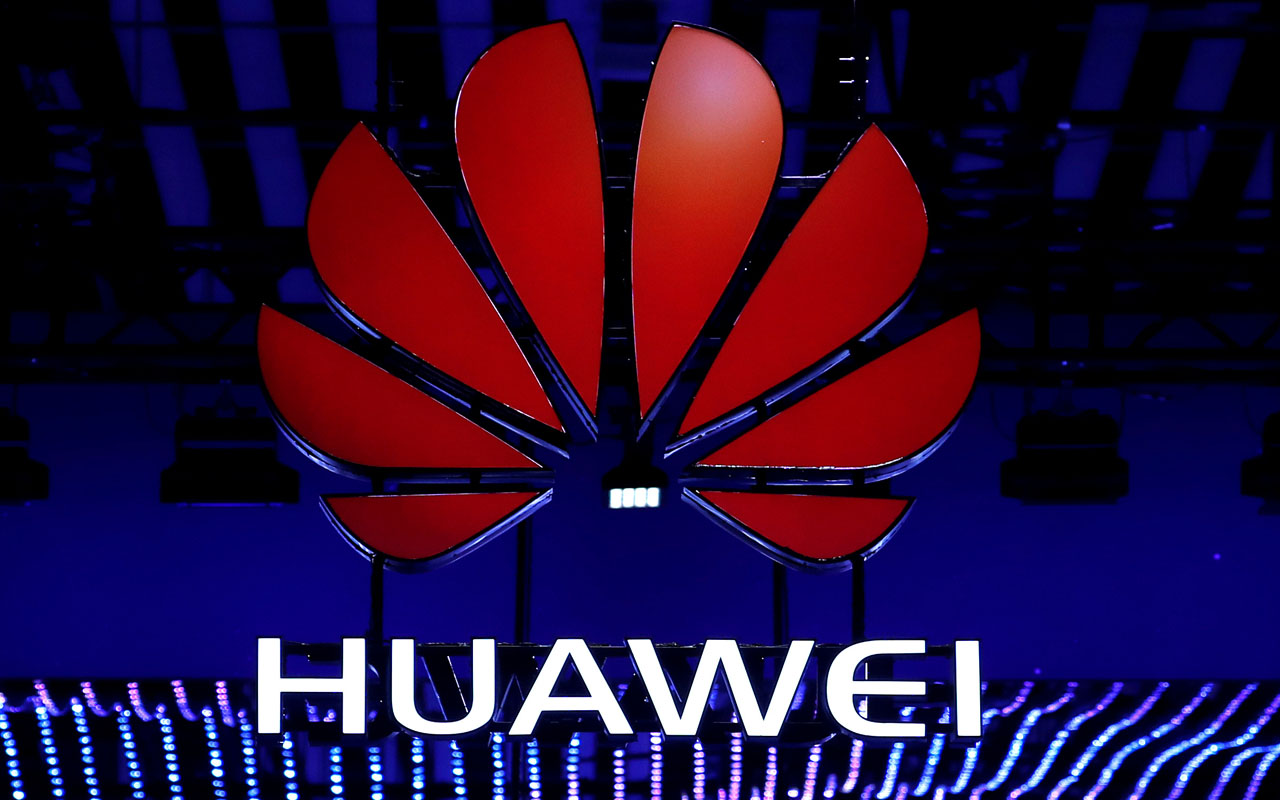 FILE PHOTO: The Huawei logo is seen during the Mobile World Congress in Barcelona