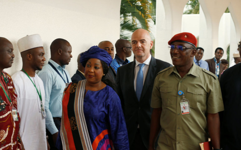 Dalung leads Infantino and Samoura in Abuja