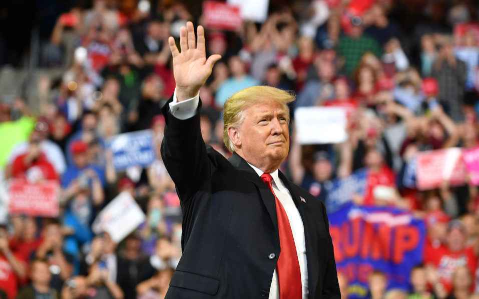 President Donald Trump holds rally in Iowa in run-up to next month’s midterm elections