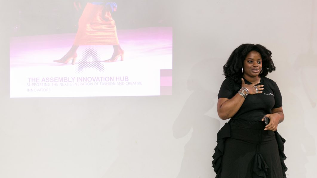 Yoanna Chikezie speaking about the mission of The Assembly Hub