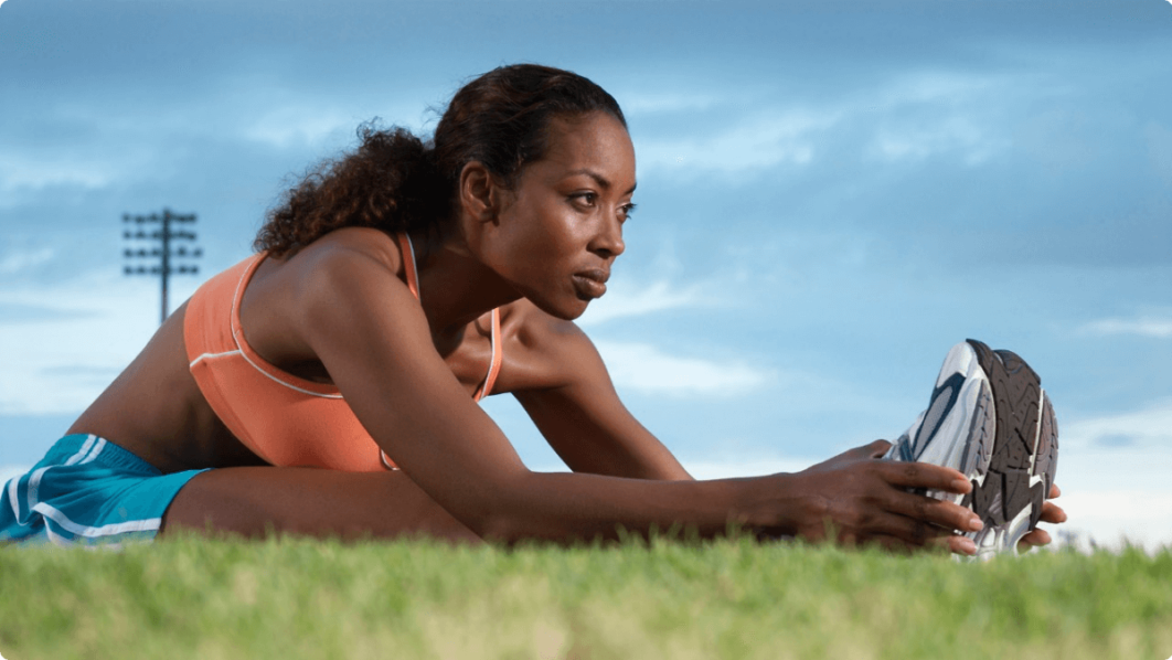 A woman working out