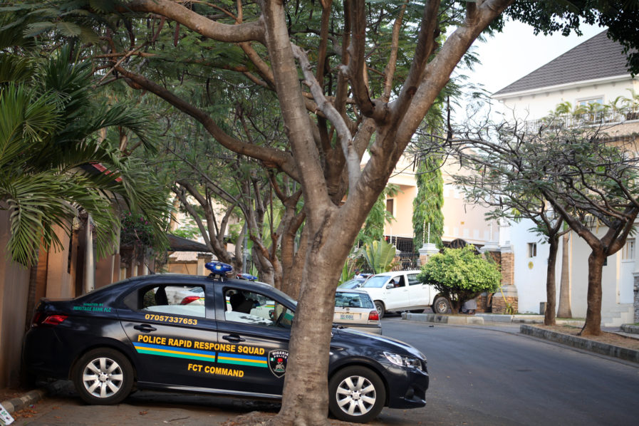Police at Senator Dino Melaye’s residence