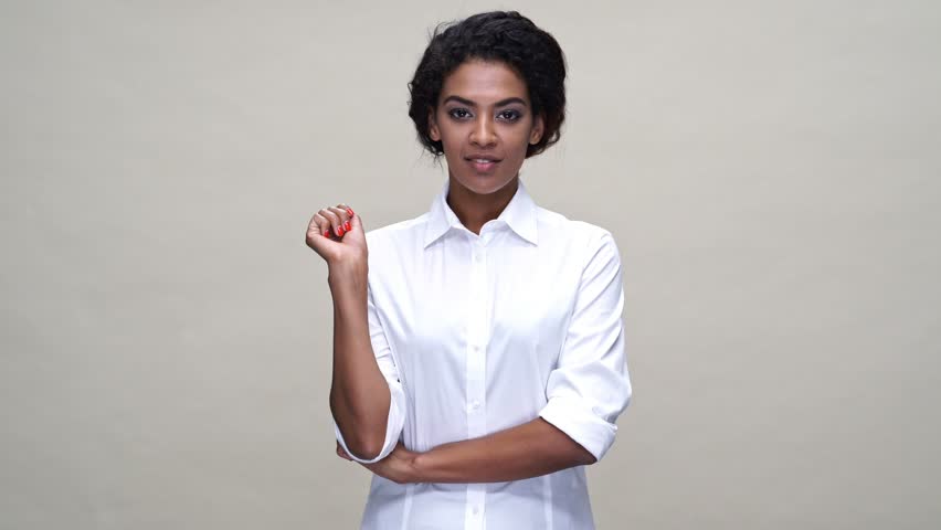 A woman in white shirt