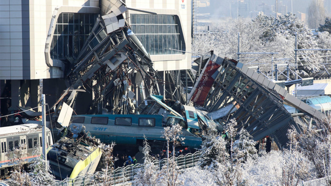 TURKEY-CRASH-ACCIDENT-TRAIN-RAIL