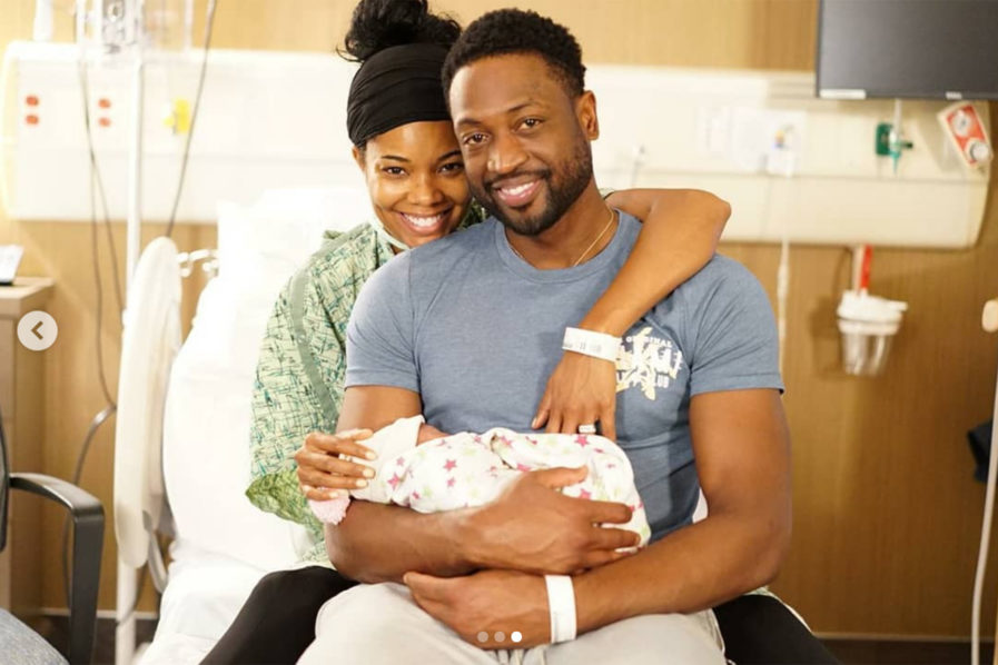 Gabrielle Union Dwayne Wade and their baby Kaavia