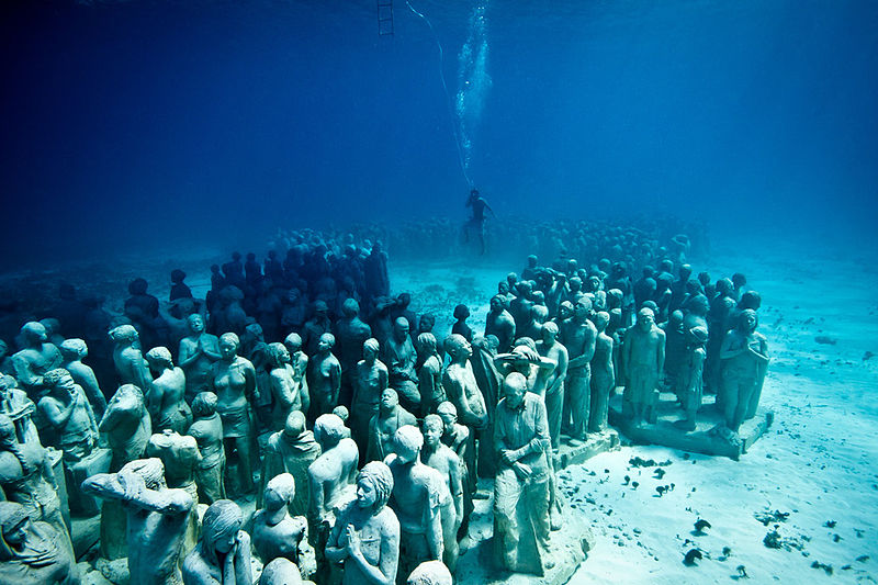 Underwater statues in Cancun. Photo: destinationdevelopmentwatch