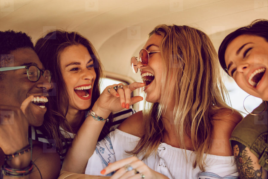 Group of friends having fun on a road trip Photo – YouWorkForThem